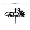 13 & Fabulous Cake Toppers Personalized Happy Birthday Cake Topper Black Acrylic Happy Birthday Cake Topper Party Decorations Happy Birthday Gift to Boys Girls Friend Cake Toppers view 2