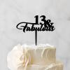 13 & Fabulous Cake Toppers Personalized Happy Birthday Cake Topper Black Acrylic Happy Birthday Cake Topper Party Decorations Happy Birthday Gift to Boys Girls Friend Cake Toppers view 3