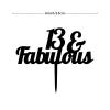 13 & Fabulous Cake Topper Black Acrylic Birthday Cake Toppers Party Decor Supplies Birthday Custom Last Name Cake Topper Happy Birthday Gift to Children Adults Men Women Cake Toppers view 2