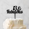 13 & Fabulous Cake Topper Black Acrylic Birthday Cake Toppers Party Decor Supplies Birthday Custom Last Name Cake Topper Happy Birthday Gift to Children Adults Men Women Cake Toppers view 3