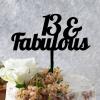 13 & Fabulous Cake Topper Black Acrylic Birthday Cake Toppers Party Decor Supplies Birthday Custom Last Name Cake Topper Happy Birthday Gift to Children Adults Men Women Cake Toppers view 4