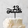 13 & Fabulous Cake Topper Black Acrylic Happy Birthday Cake Toppers Party Supplies Custom Anniversary Birthday Cake Topper Party Decoration Happy Birthday Gift to Children Women Cake Toppers view 3