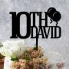 10th Cake Toppers Birthday Party Decorations Supplies Custom Cake Topper Black Acrylic Birthday Cake Topper Party Decor Supplies Happy Birthday Gift to Boys Girls Friend Cake Toppers view 4