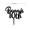 10th Cake Toppers Personalized Topper Happy Birthday Cake Decor Black Acrylic Happy Birthday Party Decorations Cake Toppers Happy Birthday Gift to Boys Girls Friend Cake Toppers view 2