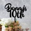 10th Cake Toppers Personalized Topper Happy Birthday Cake Decor Black Acrylic Happy Birthday Party Decorations Cake Toppers Happy Birthday Gift to Boys Girls Friend Cake Toppers view 4