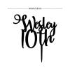 10th Cake Topper Black Acrylic Birthday Party Decorations Happy Birthday Topper Custom Birthday Cake Decor Party Topper Happy Birthday Gift to Children Adults Men Women Cake Toppers view 2