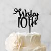 10th Cake Topper Black Acrylic Birthday Party Decorations Happy Birthday Topper Custom Birthday Cake Decor Party Topper Happy Birthday Gift to Children Adults Men Women Cake Toppers view 3