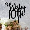 10th Cake Topper Black Acrylic Birthday Party Decorations Happy Birthday Topper Custom Birthday Cake Decor Party Topper Happy Birthday Gift to Children Adults Men Women Cake Toppers view 4