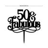 50 & Fabulous Cake Topper Black Acrylic Happy Birthday Cake Topper Party Decorations Custom Birthday Cake Topper Decorations for Men Women Happy Birthday Gift to Children Women Cake Toppers view 2