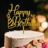 Beard Dad Father Birthday Gold Cake Toppers Birthday Personalized Name Cake Topper Gold Acrylic Happy Birthday Cake Toppers Party Supplies Happy Birthday Gift to Boys Girls Friend Cake Toppers view 1