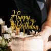 Beard Dad Father Birthday Gold Cake Toppers Birthday Personalized Name Cake Topper Gold Acrylic Happy Birthday Cake Toppers Party Supplies Happy Birthday Gift to Boys Girls Friend Cake Toppers view 2