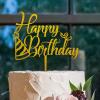 Beard Dad Father Birthday Gold Cake Toppers Birthday Personalized Name Cake Topper Gold Acrylic Happy Birthday Cake Toppers Party Supplies Happy Birthday Gift to Boys Girls Friend Cake Toppers view 4