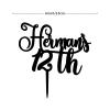 12th Cake Toppers Custom Birthday Cake Topper Decorations for Men Women Black Acrylic Birthday Party Decorations Happy Birthday Topper Happy Birthday Gift to Boys Girls Friend Cake Toppers view 2