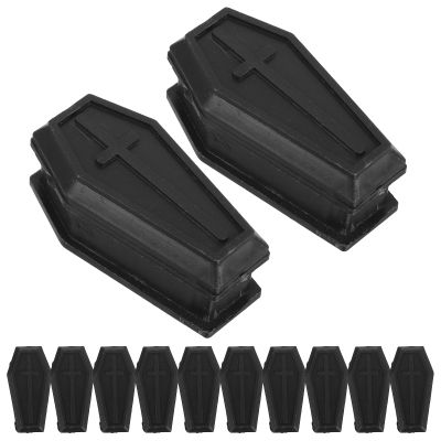 Zerodeko 12 Pieces Mini Black Coffins Boxes, Halloween Coffin Treat Boxes, Plastic Casket s, Shaped Candy Box with Lid, Mini Favor s for Halloween Decorations Party