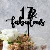 17 & Fabulous Cake Topper Black Acrylic Happy Birthday Cake Topper Party Decorations Birthday Party Decorations Supplies Custom Cake Topper Happy Birthday Gift to Children Women Cake Toppers view 4