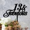 13 & Fabulous Cake Toppers Birthday Custom Last Name Cake Topper Black Acrylic Birthday Party Decorations Happy Birthday Topper Happy Birthday Gift to Boys Girls Friend Cake Toppers view 4