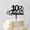 10 & Fabulous Cake Toppers Custom Cake Topper for Anniversary Birthday Decor Black Acrylic Happy Birthday Party Decorations Cake Toppers Happy Birthday Gift to Boys Girls Friend Cake Toppers view 3