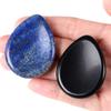 2PCS Thumb Worry Stone Lapis Lazuli Obsidian Healing Crystals Sets Hand Carved Stones Gemstone Pocket Natural Stone Meditation Reiki Water Drop Shaped Palm Stone for Anxiety Therapy view 1