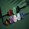 2PCS Thumb Worry Stone Lapis Lazuli Obsidian Healing Crystals Sets Hand Carved Stones Gemstone Pocket Natural Stone Meditation Reiki Water Drop Shaped Palm Stone for Anxiety Therapy view 4