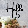 Hello 15 Cake Topper Black Acrylic Happy Birthday Cake Toppers Party Supplies Custom Birthday Cake Topper Birthday Decorations Happy Birthday Gift to Children Adults Men Women Cake Toppers view 4