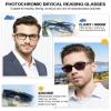 OCCI CHIARI Photochromic Bifocal Reading Glasses Mens,Transition Square UV Protection Sunglasses Readers 1.0 1.5 2.0 2.5 3.0 3.5 4.0(Blue +350) view 2