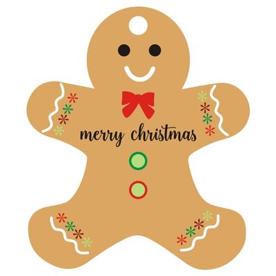 50 Pack Christmas Paper Gift Present Tags - Gingerbread Man Hanging Tags for DIY Xmas Holiday Decor