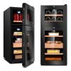 demcigar Cigar Humidor 59L Cigar Cooler Cabinet,Temperature Controlable Holds 200 Cigars Glass Door with 5 Cedar Wood Shelves,Moisturizing Humidor(Black) view 1