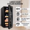 demcigar Cigar Humidor 59L Cigar Cooler Cabinet,Temperature Controlable Holds 200 Cigars Glass Door with 5 Cedar Wood Shelves,Moisturizing Humidor(Black) view 2