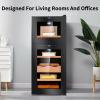 demcigar Cigar Humidor 59L Cigar Cooler Cabinet,Temperature Controlable Holds 200 Cigars Glass Door with 5 Cedar Wood Shelves,Moisturizing Humidor(Black) view 3
