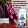 YUMMYVITE Organic Beet Root Powder Tablets - 1350mg with Black Pepper for Faster Absorption - Boosts Nitric Oxide for Energy and Stamina - 60 Tablets view 3