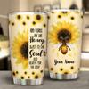 Personalized Sunflower Bee Kind Words Are Like Honey Sweet Tumbler 20oz - Gift For Sunflower Lover - Gift for Her - Gift for Friend view 1