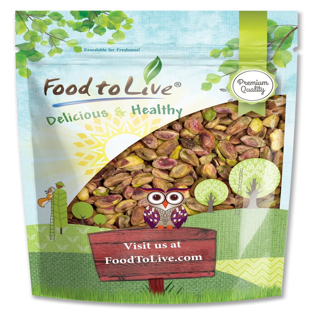 Food to Live - Dry Roasted Pistachio Kernels, 2 Pounds  Oven Roasted Whole Nuts, No Shell, Unsalted, No Oil Added, Kosher. High in Protein, Fats.