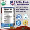 YUMMYVITE Organic Ceylon Cinnamon - 1000mg per Serving, Certified Organic True Cinnamon Supplement, antioxidant, Fast Absorption - 60 Tablets view 2