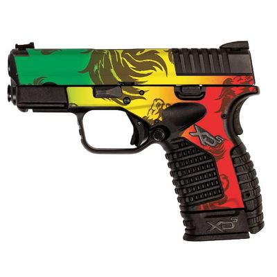 MightySkins Skin Compatible with Springfield XDS 3.3 - Rasta Lion | Protective, Durable, and Unique Vinyl Decal wrap Cover | Easy to Apply, Remove, and Change Styles | Made in The USA