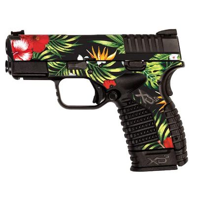 MightySkins Skin Compatible with Springfield XDS 3.3 - Dark Hibiscus | Protective, Durable, and Unique Vinyl Decal wrap Cover | Easy to Apply, Remove, and Change Styles | Made in The USA