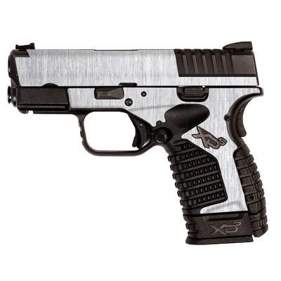MightySkins Skin Compatible with Springfield XDS 3.3 - Brushed Aluminium | Protective, Durable, and Unique Vinyl Decal wrap Cover | Easy to Apply, Remove, and Change Styles | Made in The USA