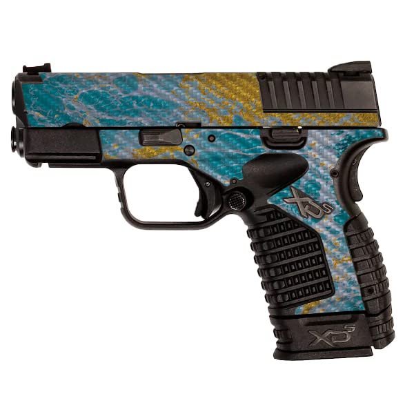 MightySkins Carbon Fiber Skin Compatible with Springfield XDS 3.3 - Ocean Marble | Protective, Durable Textured Carbon Fiber Finish | Easy to Apply, Remove, and Change Styles | Made in The USA