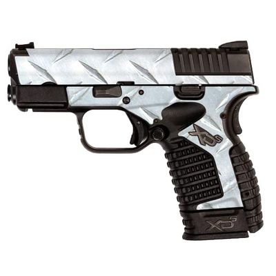MightySkins Glossy Glitter Skin Compatible with Springfield XDS 3.3 - Diamond Plate | Protective, Durable High-Gloss Glitter Finish | Easy to Apply, Remove, and Change Styles | Made in The USA