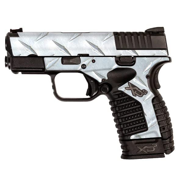 MightySkins Glossy Glitter Skin Compatible with Springfield XDS 3.3 - Diamond Plate | Protective, Durable High-Gloss Glitter Finish | Easy to Apply, Remove, and Change Styles | Made in The USA