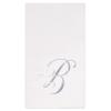 Gift Boutique - 100 Silver Monogram on White Guest Napkins, Letter B Disposable Paper Pack Elegant Metallic Silver Foil Hand Napkin for Bathroom, Powder Room Wedding, Birthday Party Decorative Towels view 1