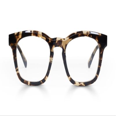 eyebobs Humble Narrator Premium Readers for Women and Men | Square Eye Glasses | Crystal Chop Front and Temples | 1.25