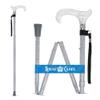 Royal RC Cane Rhinestone Designer Folding Cane  Pearlz Graceful Lace, Adjustable Lightweight Aluminum Walking Stick with Shiny Rhinestone Collar & Curved Handle for Men and Women view 1