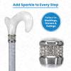 Royal RC Cane Rhinestone Designer Folding Cane  Pearlz Graceful Lace, Adjustable Lightweight Aluminum Walking Stick with Shiny Rhinestone Collar & Curved Handle for Men and Women view 2