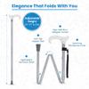 Royal RC Cane Rhinestone Designer Folding Cane  Pearlz Graceful Lace, Adjustable Lightweight Aluminum Walking Stick with Shiny Rhinestone Collar & Curved Handle for Men and Women view 4