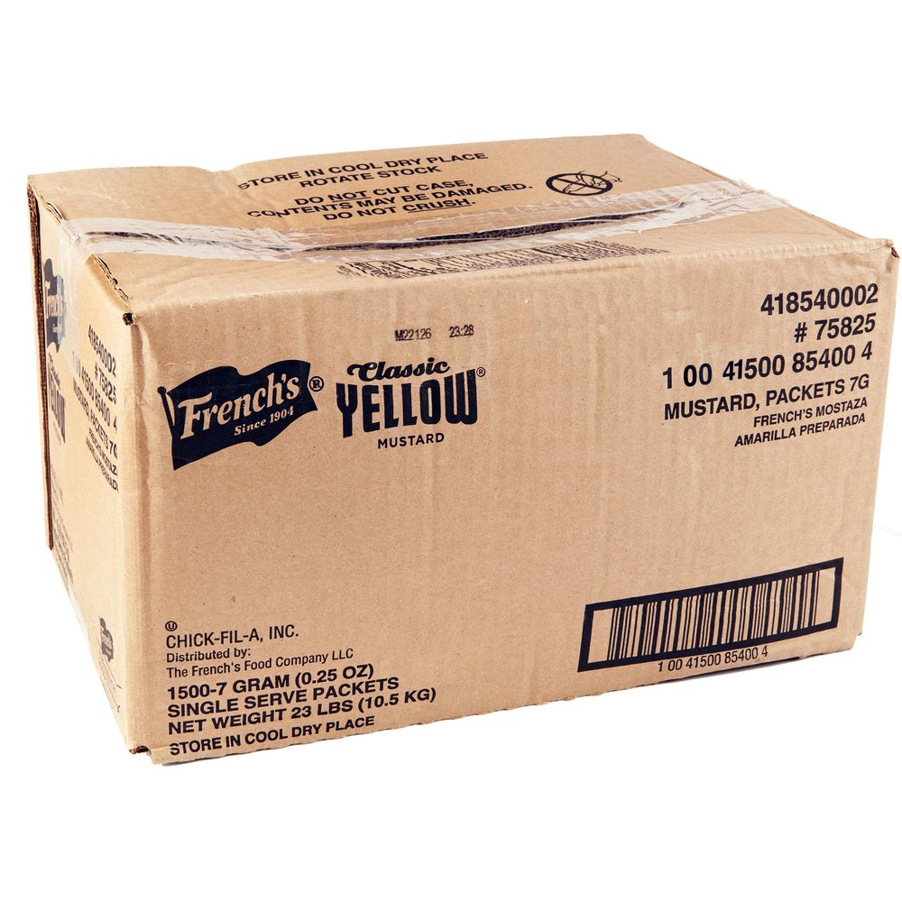 French's Classic Yellow Mustard Packets, 1500 count - One 1500 Count Individual Yellow Mustard Packets, Perfect Single-Serve Size for Delivery and Takeout Orders