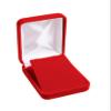 N N'icePackaging - 1 Qty Classic Velvet Metal Macaw Red Pendant Jewelry Gift Box w/matching insert and White Satin lined lid view 1