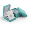 N N'icePackaging - 1 Qty Teal-Blue Leatherette Classic Large Pendant Jewelry Gift Box w/White Velvet Insert view 1