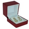 N'icePackaging - 1 Qty Premium Macaw Red Textured Pendant Jewelry Gift Box w/Pre-Affixed Red Ribbon 2-Piece Packer view 1