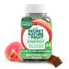 The Secret Nature of Fruit Energy Chews, Real Fruit Powered Vitamin Chews with Vitamin B12, Iron, Ashwagandha, Watermelon & Guava for Long Lasting Energy (60 Count), Pink view 1