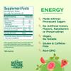 The Secret Nature of Fruit Energy Chews, Real Fruit Powered Vitamin Chews with Vitamin B12, Iron, Ashwagandha, Watermelon & Guava for Long Lasting Energy (60 Count), Pink view 2